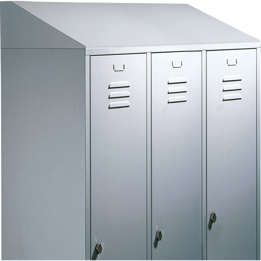 C+P Schrägdachaufsatz Kleiderspind Classic 900 x 230 x 500 mm (B x H x T) Stahl, lackiert lichtgrau