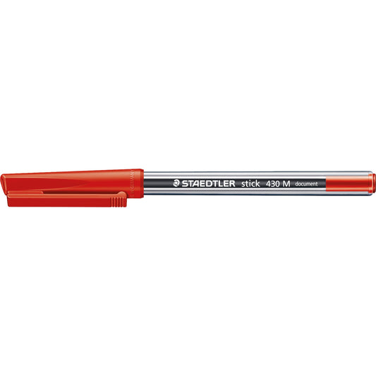 STAEDTLER® Einwegkugelschreiber stick 430 0,35mm rot Kappenmodell dokumentenecht