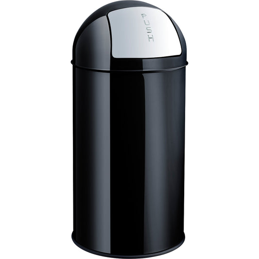 helit Abfalleimer the dome 50l Stahl, pulverbeschichtet schwarz 1 Sortierfach