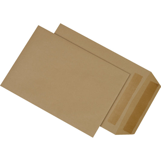 MAILmedia Versandtasche DIN B5 176 x 250 mm (B x H) mit Selbstklebung ohne Fenster 90g/m² ohne Fadenverstärkung braun 500 St./Pack.