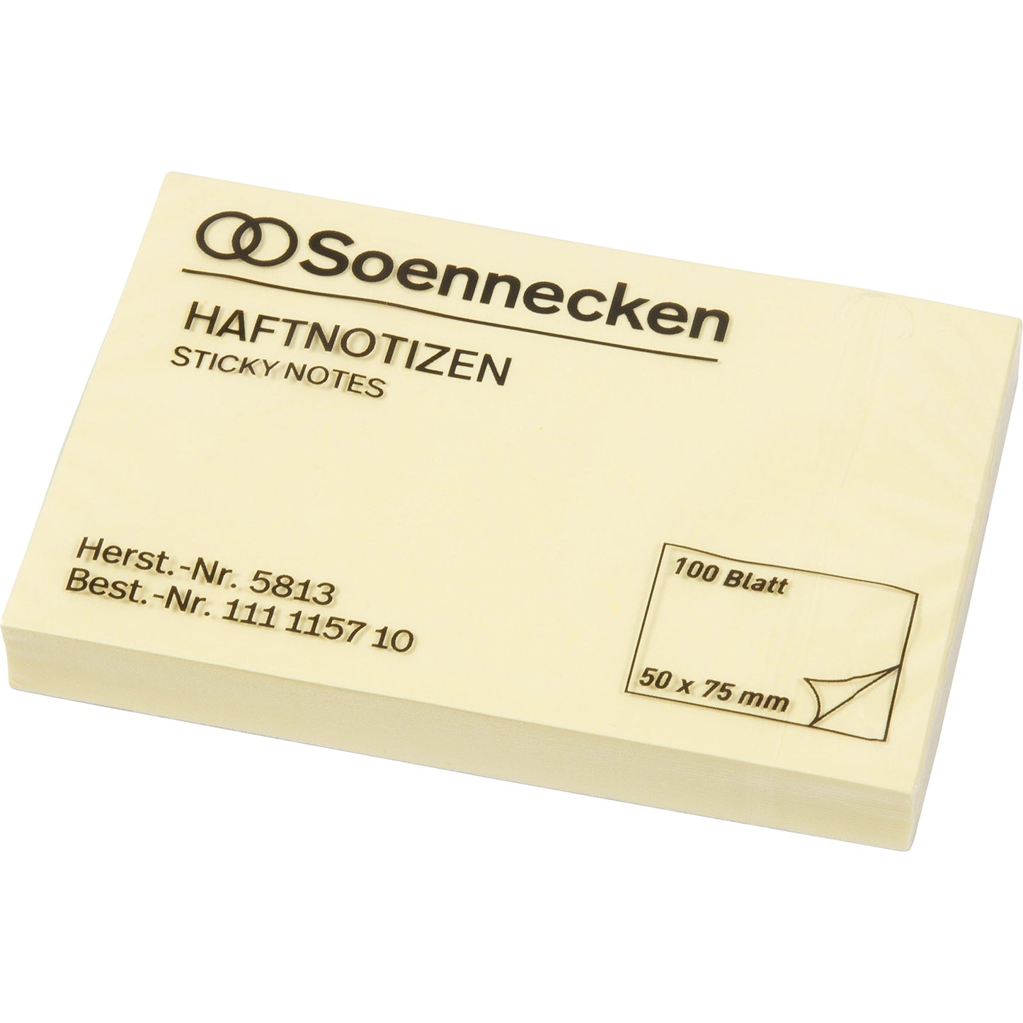 Soennecken Haftnotiz 50 x 75 mm (B x H) gelb 100 Bl.