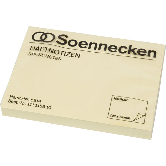 Soennecken Haftnotiz 100 x 75 mm (B x H) gelb 100 Bl.