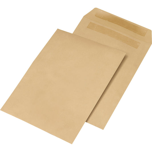 MAILmedia Versandtasche DIN B4 250 x 353 mm (B x H) mit gummierter Klappe ohne Fenster 110g/m² ohne Fadenverstärkung braun 250 St./Pack.