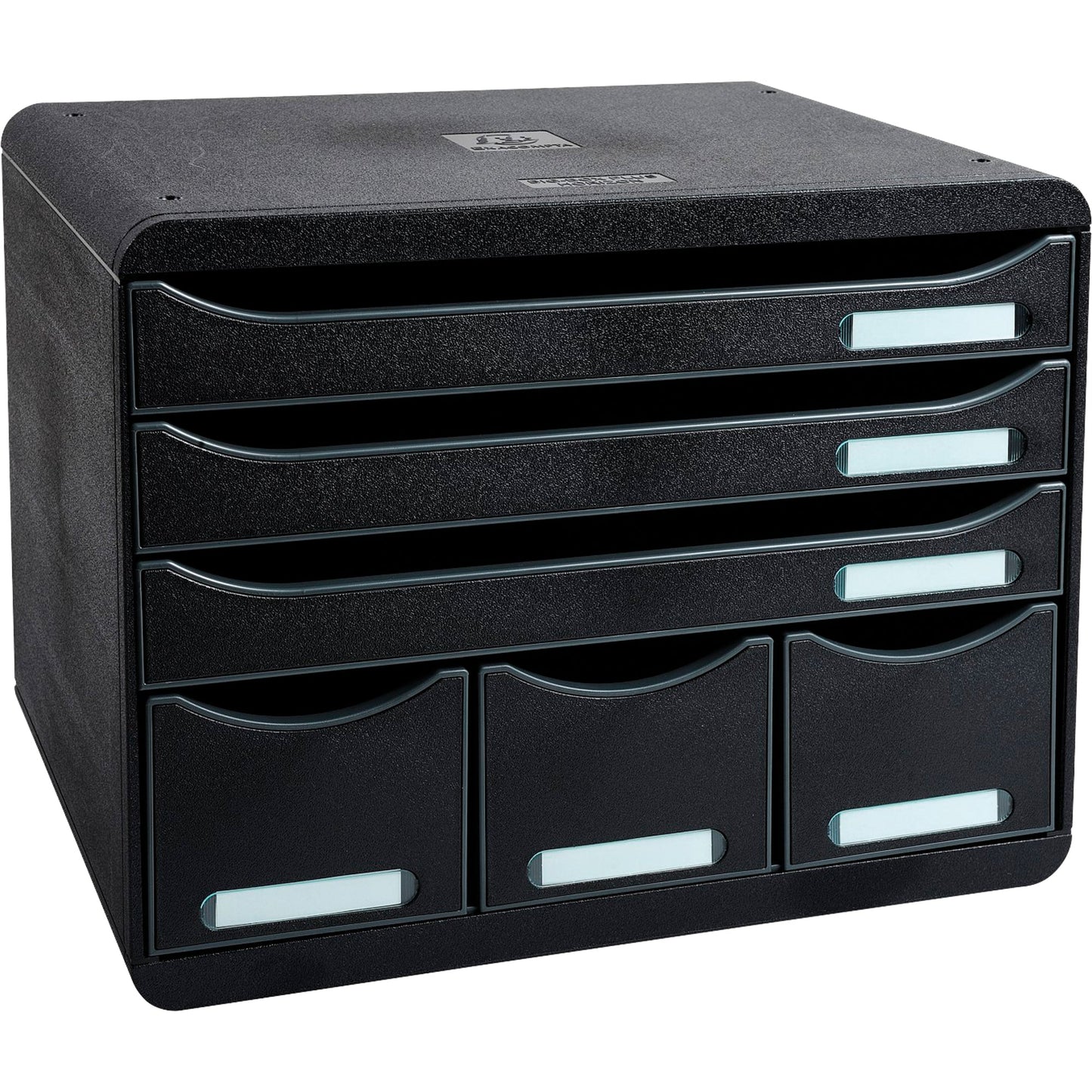 Exacompta Schubladenbox STORE-BOX Maxi 6 Schubladen DIN A4 quer Polystyrol Gehäusefarbe: schwarz Farbe der Schublade: schwarz