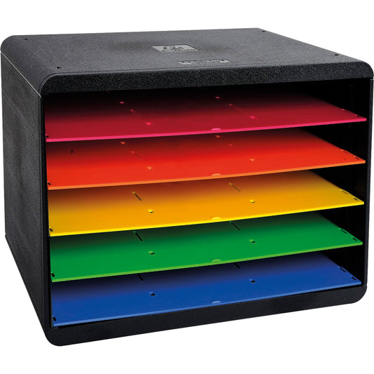 Exacompta Sortierstation HORIZON Classic 35,5 x 27,1 x 27 cm (B x H x T) DIN A4, Überbreite Polystyrol schwarz 5 Fächer