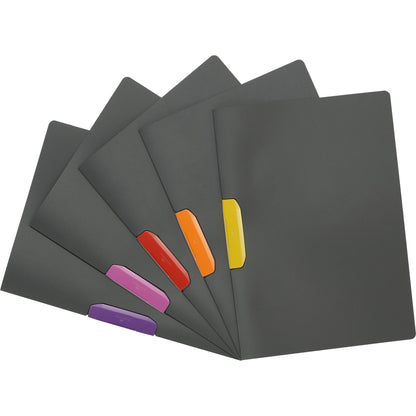 DURABLE Klemmmappe DURASWING® COLOR DIN A4 Polypropylen Farbe der Rückseite: anthrazit Farbe der Klemme: lila 5 St./Pack.