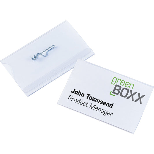 DURABLE Namensschild 90 x 54 mm (B x H) Wellennadel transparent 50 St./Pack.