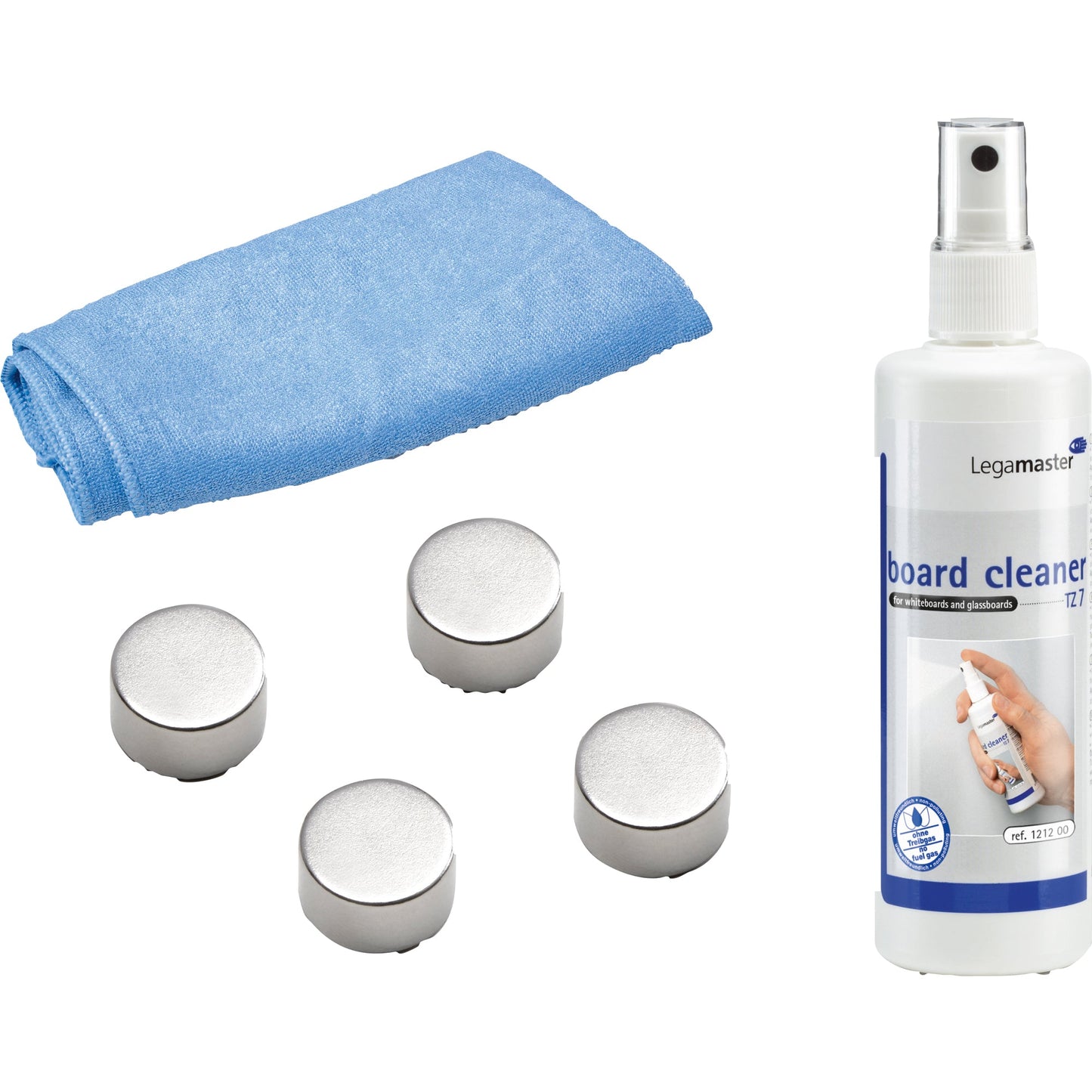 Legamaster Starterset Glasboard 4 x Superhaftmagnete, 5 x Kreidemarker, 1 x Microfasertuch, 1 x TZ 7 Reinigungsspray