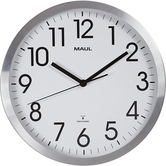 MAUL Funkuhr MAULmove 30,5cm Innenbereich Aluminium, gebürstet