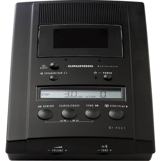 Grundig Analoges Wiedergabegerät Stenorette St 3221 12 x 5,4 x 21 cm (B x H x T) inkl. Netzteil 683 schwarz