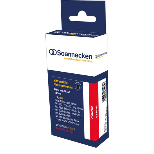 Soennecken Tintenpatrone kein Originalzubehör Kompatibel mit: Canon CLI526BK 80159 ca. 600 Seiten schwarz 9ml