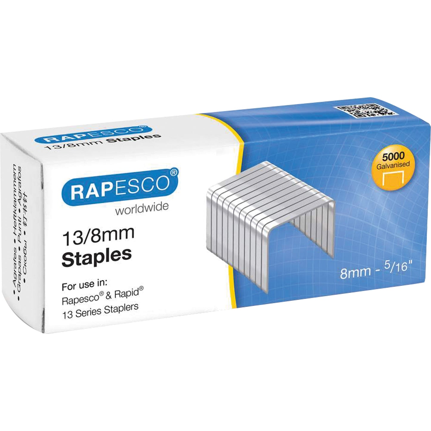 RAPESCO Heftklammer 13/8 Serie 13 Tacker, Rexel, Rapid, Leitz, Novus, Esselte, Arrow, Stanley 5.000 St./Pack.