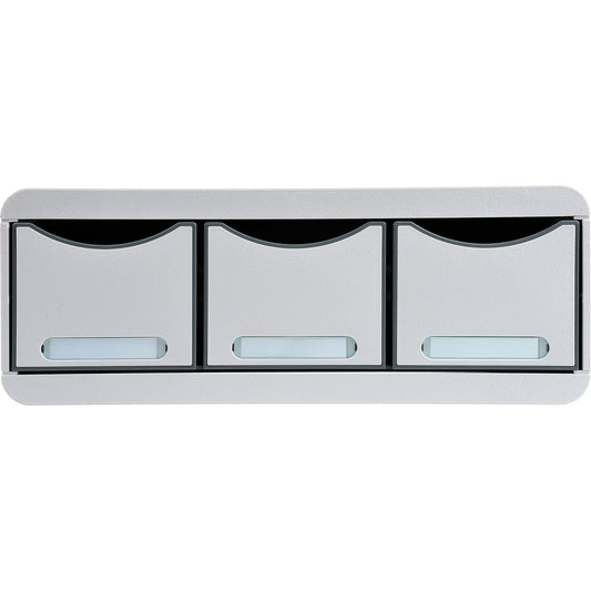 Exacompta Schubladenbox Toolbox Maxi 3 Schubladen Polystyrol Gehäusefarbe: lichtgrau Farbe der Schublade: lichtgrau