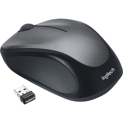 Logitech Optische PC Maus M235 Links- und Rechtshänder nicht ergonomisch USB-A 25m Batterie inkl. Unifying-Empfänger grau