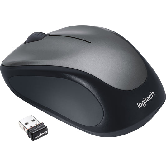 Logitech Optische PC Maus M235 Links- und Rechtshänder nicht ergonomisch USB-A 25m Batterie inkl. Unifying-Empfänger grau