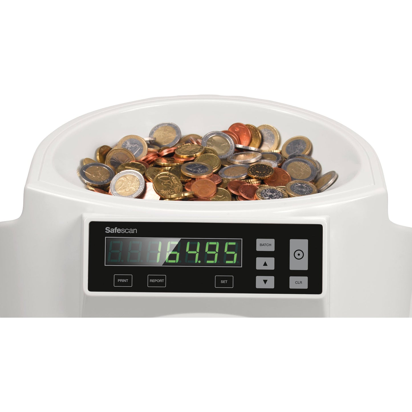 SAFESCAN Geldzählmaschine 1250 35,5 x 33 x 26,6 cm (B x H x T) EUR 1 Cent, 2 Cent, 5 Cent, 10 Cent, 20 Cent, 50 Cent, 1 Euro, 2 Euro weiß
