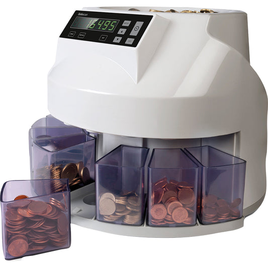 SAFESCAN Geldzählmaschine 1250 35,5 x 33 x 26,6 cm (B x H x T) EUR 1 Cent, 2 Cent, 5 Cent, 10 Cent, 20 Cent, 50 Cent, 1 Euro, 2 Euro weiß