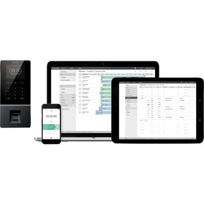 TIMEMOTO Zeiterfassungssystem TM-626 9,95 x 21,5 x 4,43 cm (B x H x T) RFID-Sensor, Fingerabdrucksensor Windows® universell LAN, WiFi, USB-Host