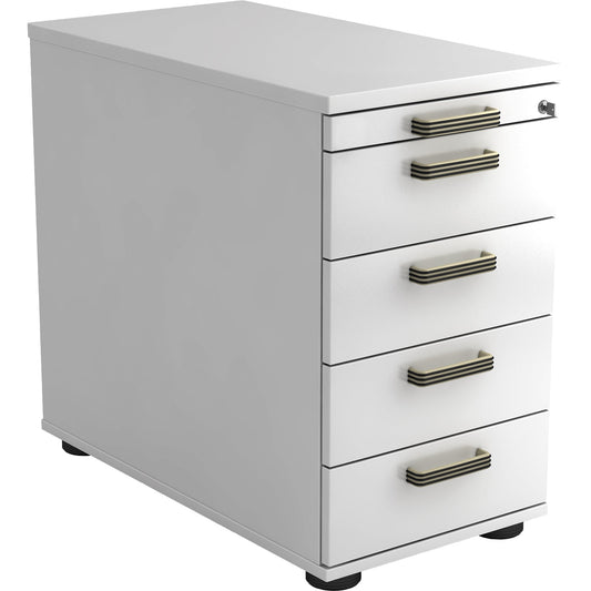 Hammerbacher Standcontainer Solid 428 x 720-760 x 800 mm (B x H x T) Spanplatte, melaminharzbeschichtet weiß weiß