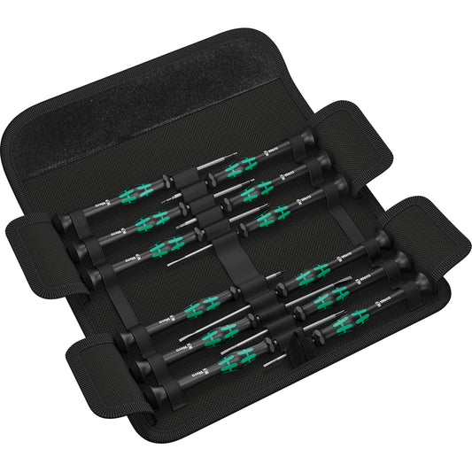 Wera Schraubendreher-Satz Kraftform Micro 2 Kreuz-Schraubendreher (PH 00 x 80/0 x 60 mm) 3 Innensechsrund-Schraubendreher (0,9 x 40/1,5 x 60/2 x 60 mm) 5 Schlitz-Schraubendreher (1,5 x 40/1,8 x 60/2 x 60/2,5 x 80/3 x 80 mm)