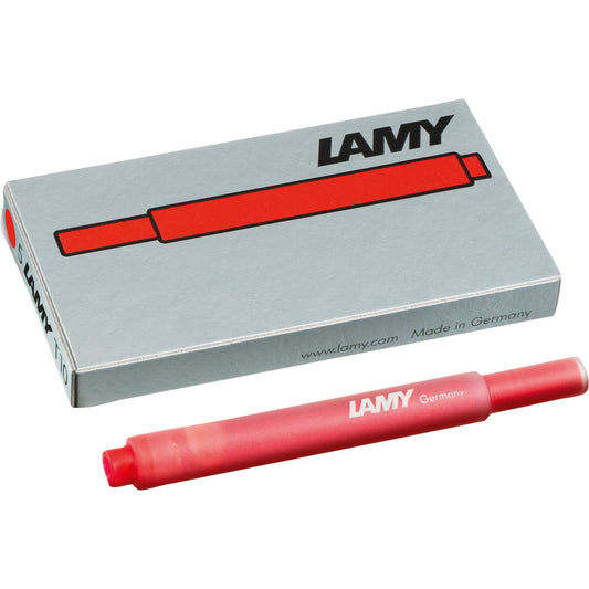 Lamy Tintenpatrone T 10 Großraumtintenpatrone nicht löschbar rot 5 St./Pack.