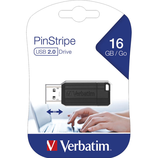 Verbatim USB-Stick PinStripe USB 2.0 16Gbyte schwarz