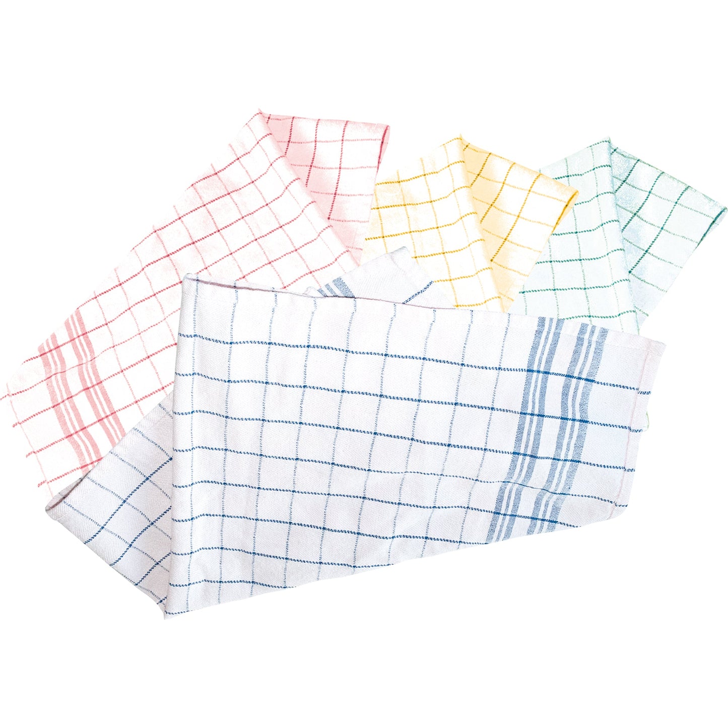 HYGOCLEAN Geschirrhandtuch KARO 50 x 70 cm (B x L) 100 % Baumwolle 3 x rot/weiß kariert, 3 x grün/weiß kariert, 2 x gelb/weiß kariert, 2 x blau/weiß kariert 10 St./Pack.