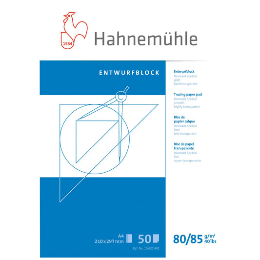 Hahnemühle Skizzenblock Diamant Spezial DIN A4 80/85g/m² hochtransparent 50 Bl.