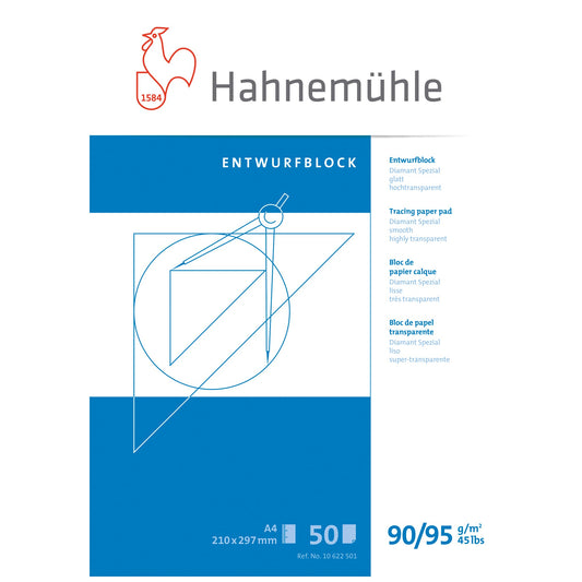 Hahnemühle Skizzenblock Diamant Spezial DIN A4 90/95g/m² hochtransparent 50 Bl.
