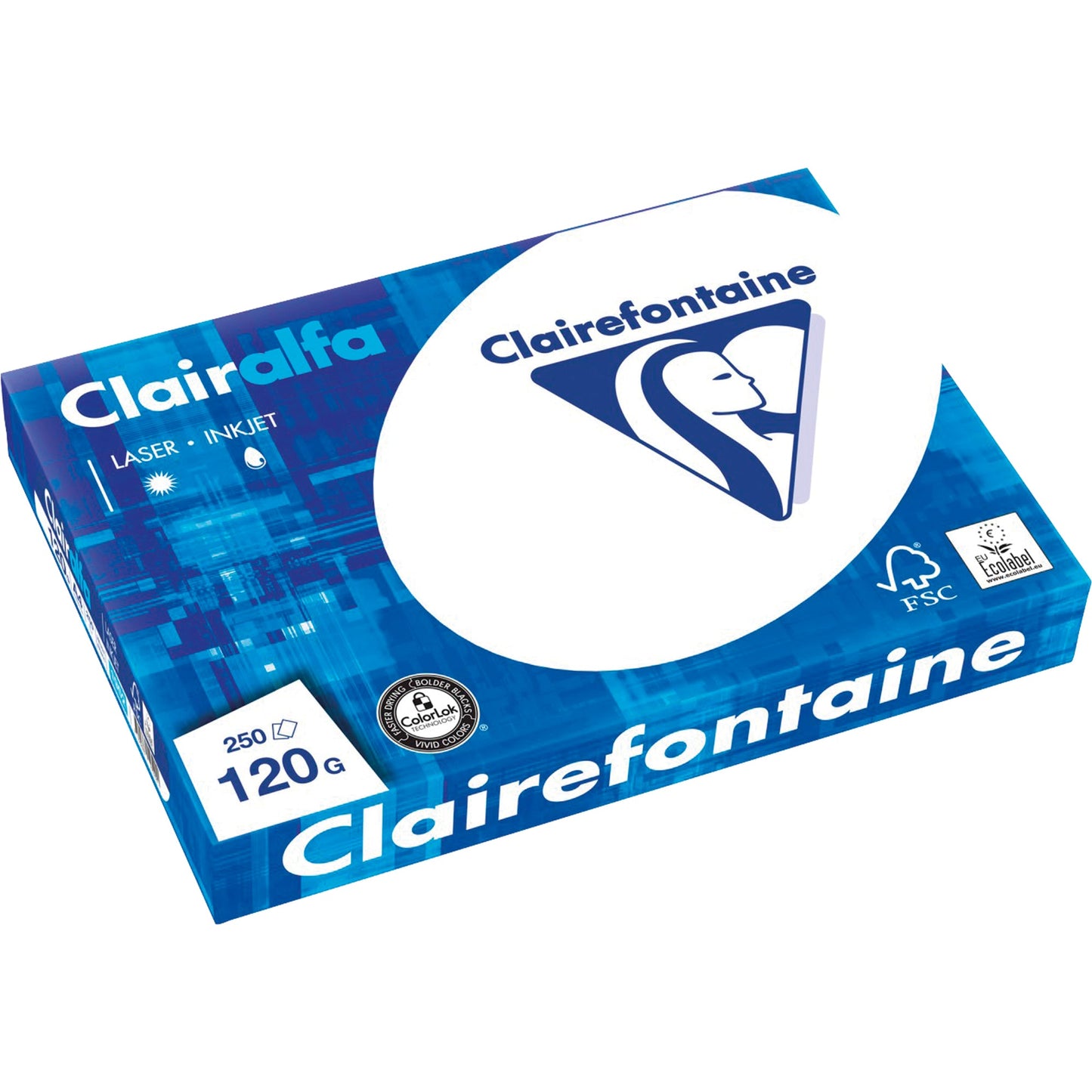 Clairefontaine Multifunktionspapier CLAIRalfa DIN A4 120g/m² hochweiß 250 Bl./Pack.