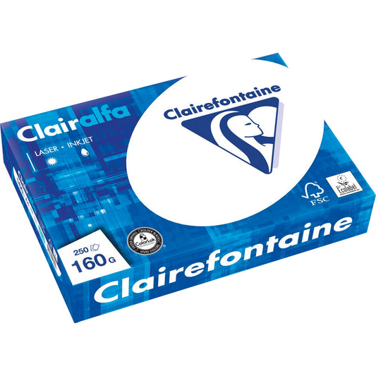 Clairefontaine Multifunktionspapier CLAIRalfa DIN A4 160g/m² hochweiß 250 Bl./Pack.