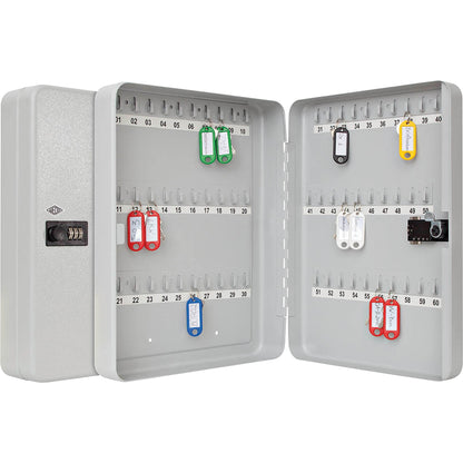 WEDO® Schlüsselschrank 28,8 x 67 x 9,4 cm (B x H x T) inkl. Nummernstreifen Stahlblech, pulverbeschichtet lichtgrau