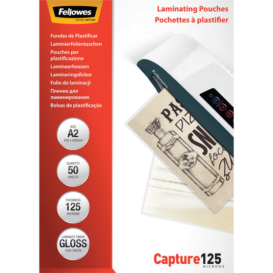 Fellowes® Laminierfolie Capture 125 428 x 594 mm (B x H) DIN A2 125µm glänzend 50 St./Pack.