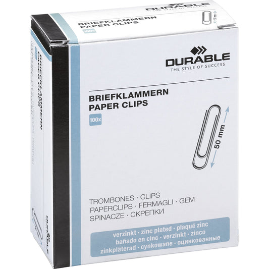 DURABLE Büroklammer runde Form 50mm Metall zink 100 St./Pack.