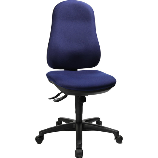 TOPSTAR Bürodrehstuhl Support SY 42-55cm Synchronmechanik Rolle hart gebremst (für Teppichboden) optionales Zubehör: Armlehnen 7082: SU(B), 7096: U2 Polyamid blau