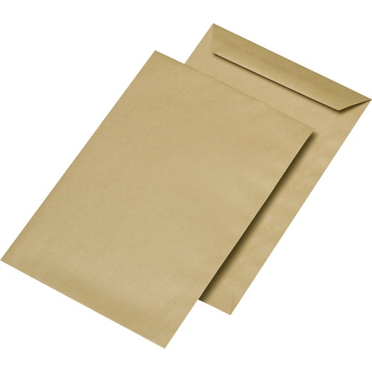 MAILmedia Versandtasche DIN C5 162 x 229 mm (B x H) mit gummierter Klappe ohne Fenster 90g/m² ohne Fadenverstärkung braun 500 St./Pack.