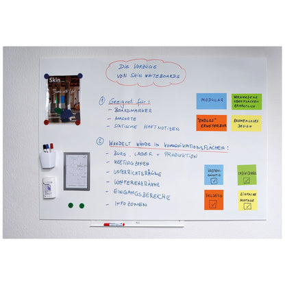 rocada Whiteboard Skin Pro Maße der Oberfläche: 150 x 100 cm (B x H) Tafel magnethaftend nicht beidseitig beschreibbar Stahl kunststoffbeschichtet weiß
