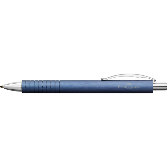 Faber-Castell Kugelschreiber Essentio Aluminium 0,6mm schwarz Mine auswechselbar dokumentenecht Schaftfarbe: blau