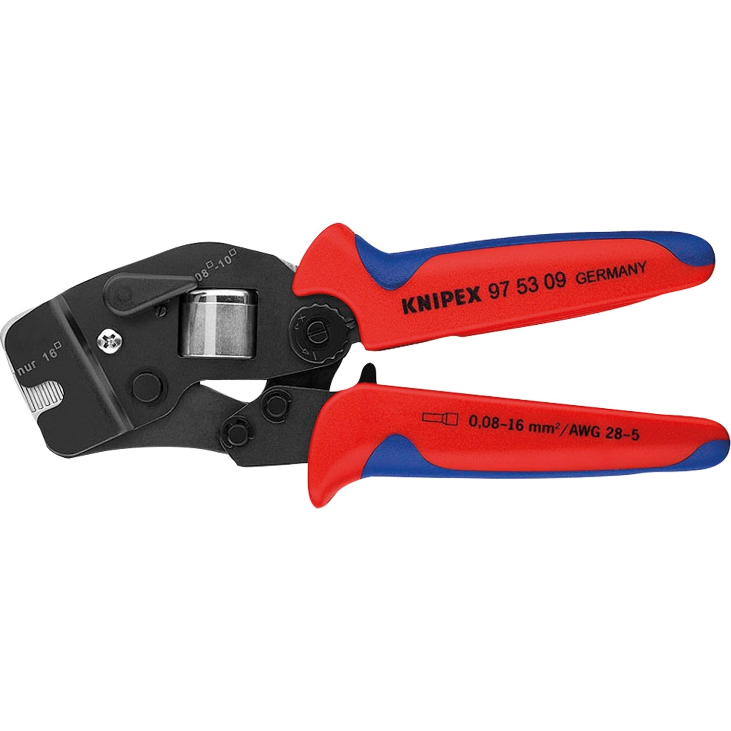 KNIPEX Netzwerk Werkzeug Crimpzange 190mm Chrom-Vanadium Elektrostahl brüniert, gehärtet