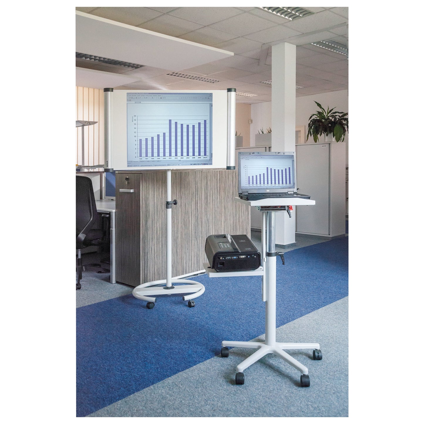 MAUL Flipchart MAULsolid flip2use 66 x 97 cm (B x H) 196cm Stahl weiß
