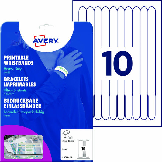 Avery Zweckform Eventband 26,5 x 1,8 cm (B x H) Folie weiß 10 x 10 St./Pack.