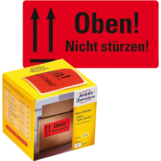 Avery Zweckform Hinweisetikett 100 x 50 mm (B x H) Papier neonrot 200 Etik./Pack.