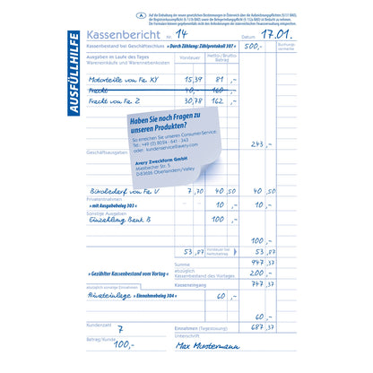 Avery Zweckform Kassenbericht 305 DIN A5 50 Bl.