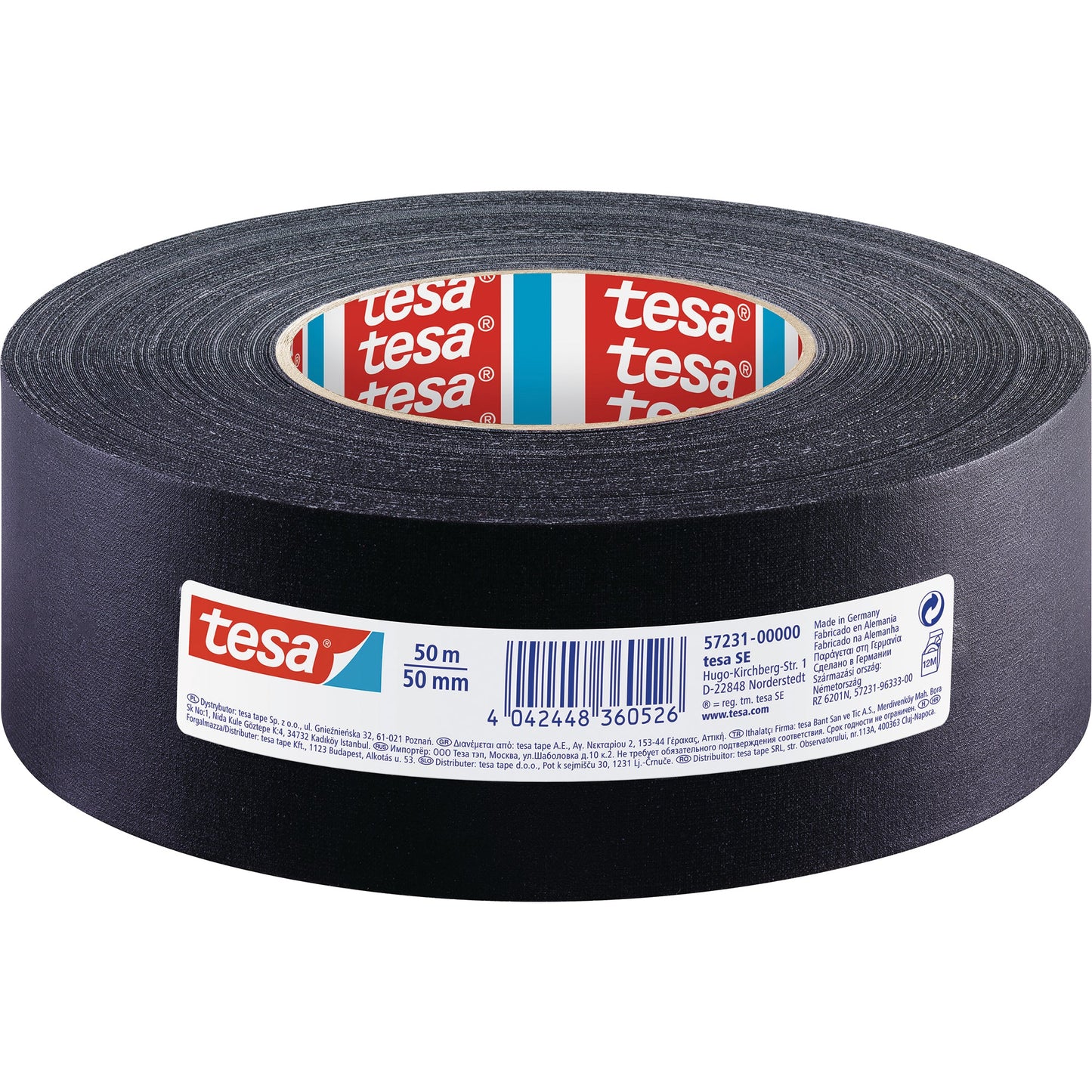 tesa® Gewebeband extra Power® Innenbereich, Außenbereich 50 mm x 50 m (B x L) schwarz