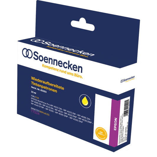 Soennecken Tintenpatrone kein Originalzubehör Kompatibel mit: Epson T7024XL 82203 ca. 2.535 Seiten gelb 22ml