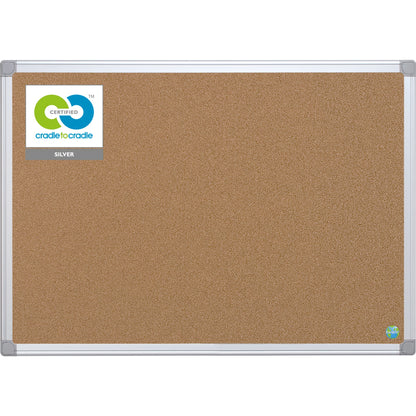 Bi-office Pinnwand Earth 60 x 45 cm (B x H) Maße der Oberfläche: 56 x 41 cm (B x H) Kork Material des Rahmens: Aluminium braun