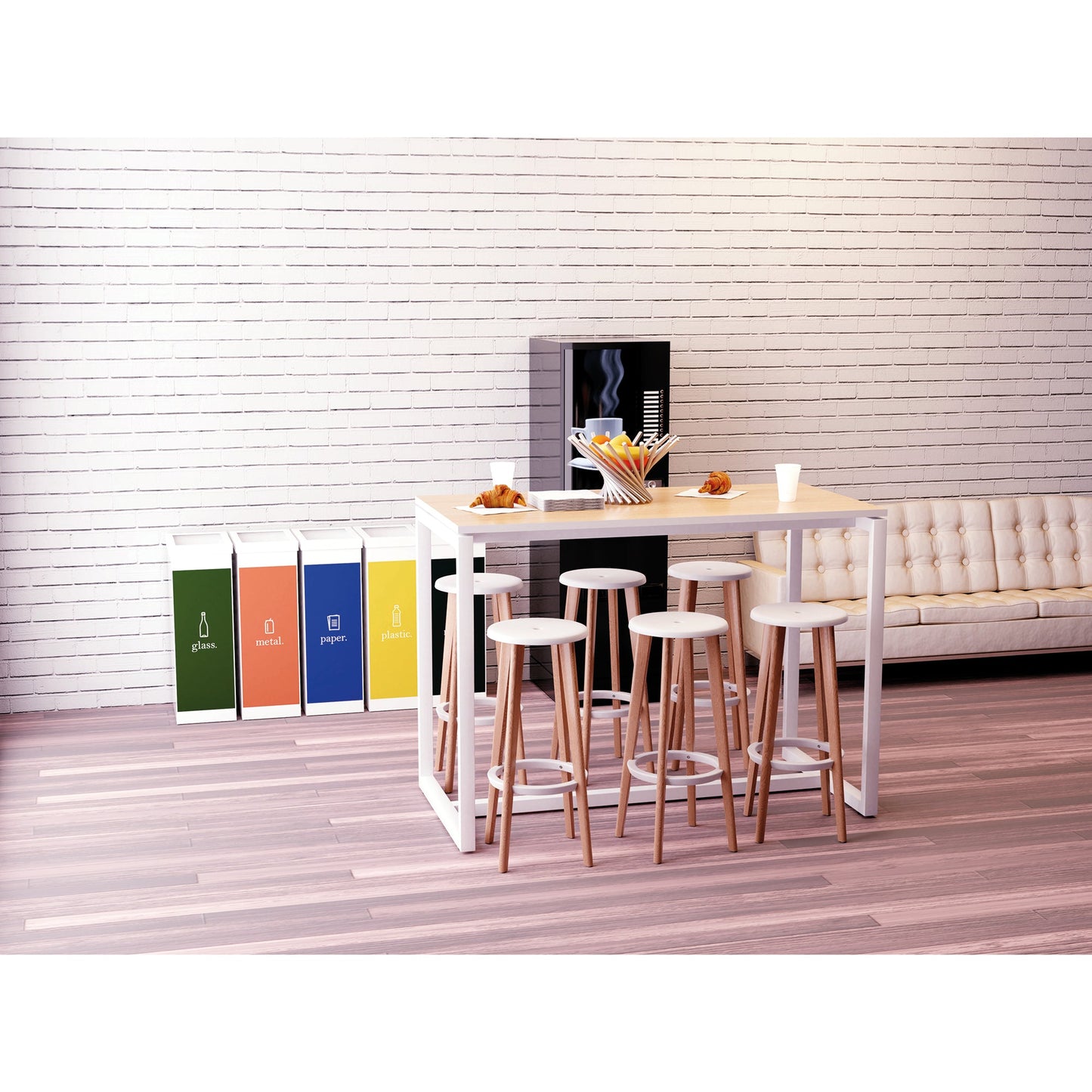 easyDesk® Stehtisch 1.140 x 1.100 x 750 mm (B x H x T) inkl. Bodenausgleichschrauben Melamin buche