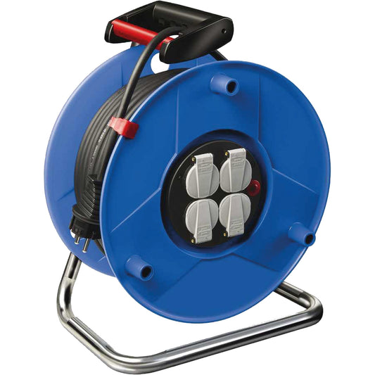 brennenstuhl® Kabeltrommel Garant H05VV-F 3G1,5 50m IP20 blau 4 Steckdosen