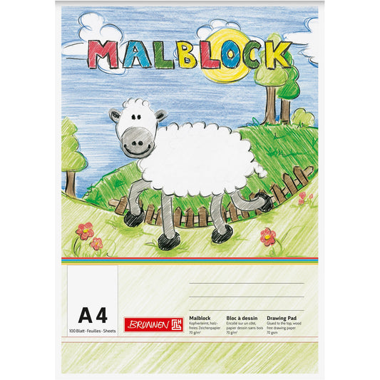 BRUNNEN Malblock DIN A4 70g/m² Tiere 100 Bl.