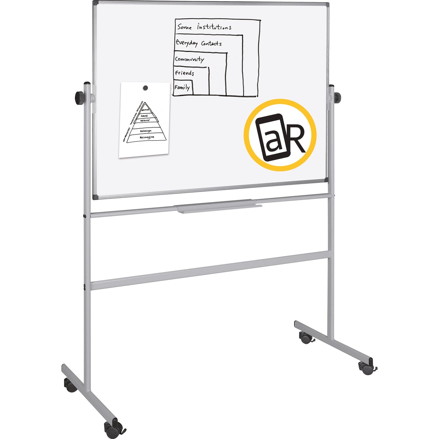 Bi-office Whiteboard Maße der Oberfläche: 180 x 120 cm (B x H) Tafel magnethaftend beidseitig beschreibbar Stahl lackiert weiß